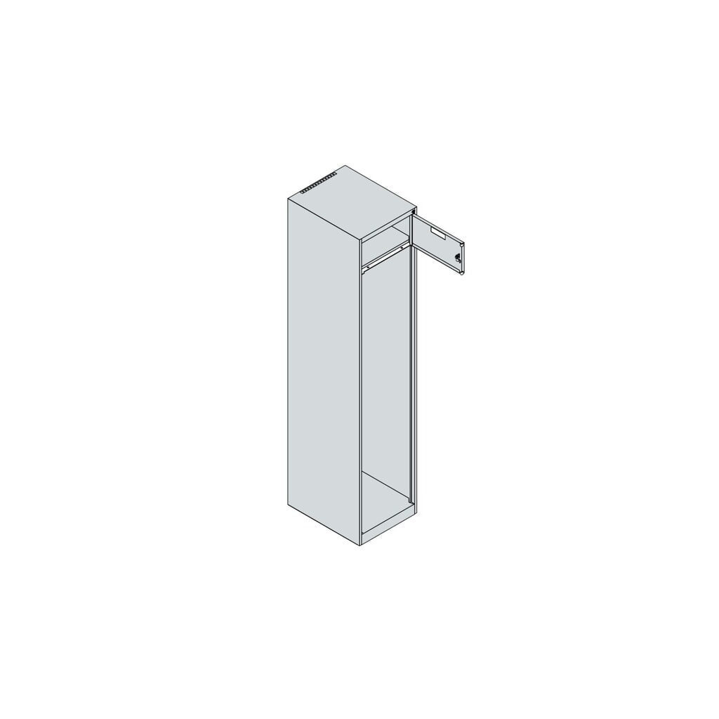 C+P Vestiaire pompier PRAKTUS, pieds, 1 compartiment, HxlxP 1 850 x 400 x 500 mm, gris clair, avec support de casque N° de l'image du produit 4 : C+P Vestiaire pompier PRAKTUS, pieds, 1 compartiment, HxlxP 1 850 x 400 x 500 mm, gris clair, avec support de casque