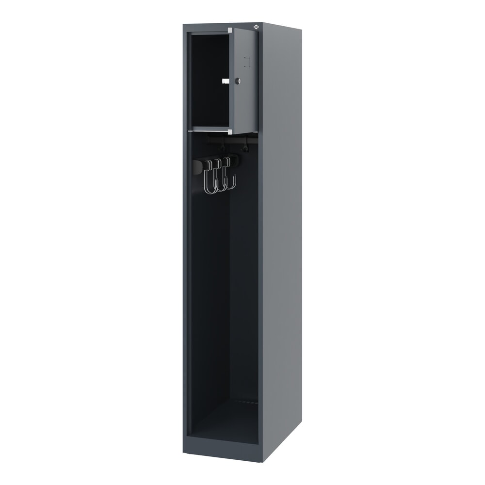 Illustration du produit: C+P Vestiaire pompier YOUNGSTER, patins, 1 compartiment, HxlxP 1 530 x 300 x 500 mm, gris anthracite