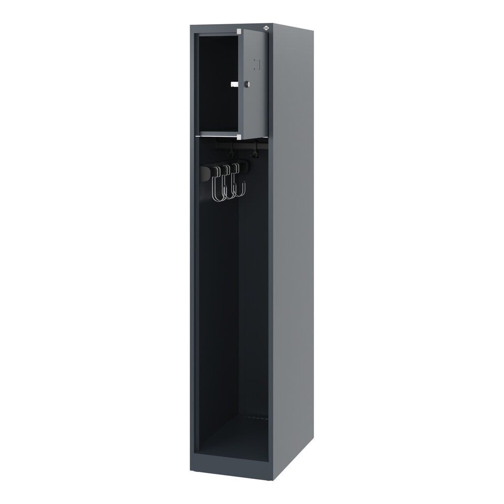 C+P Vestiaire pompier YOUNGSTER, patins, 1 compartiment, HxlxP 1 530 x 300 x 500 mm, gris anthracite Illustration du produit: C+P Vestiaire pompier YOUNGSTER, patins, 1 compartiment, HxlxP 1 530 x 300 x 500 mm, gris anthracite