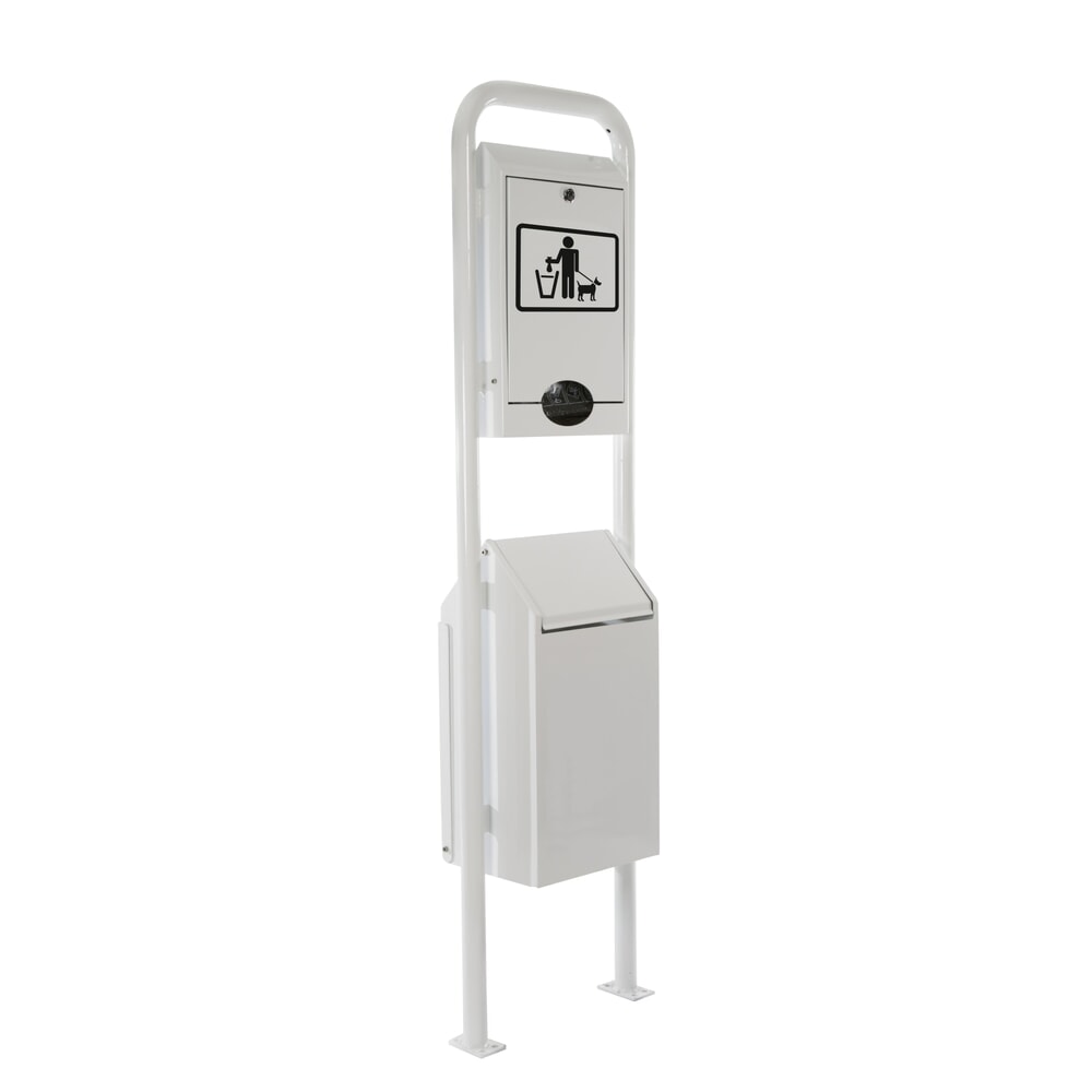 Illustration du produit: Cabinet pour chiens RENNER modèle 7077-30 avec distributeur de sachets intégré, réservoir et support à châssis tubulaire, anthracite/fer micacé
