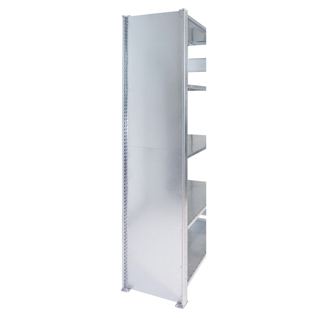 Cadre en tôle pleine à profilé en T MULTIplus pour rayonnage à tablettes SCHULTE, galvanisé, prémonté, hxP 2 000 x 500 mm N° de l'image du produit 3 : Cadre en tôle pleine à profilé en T MULTIplus pour rayonnage à tablettes SCHULTE, galvanisé, prémonté, hxP 2 000 x 500 mm
