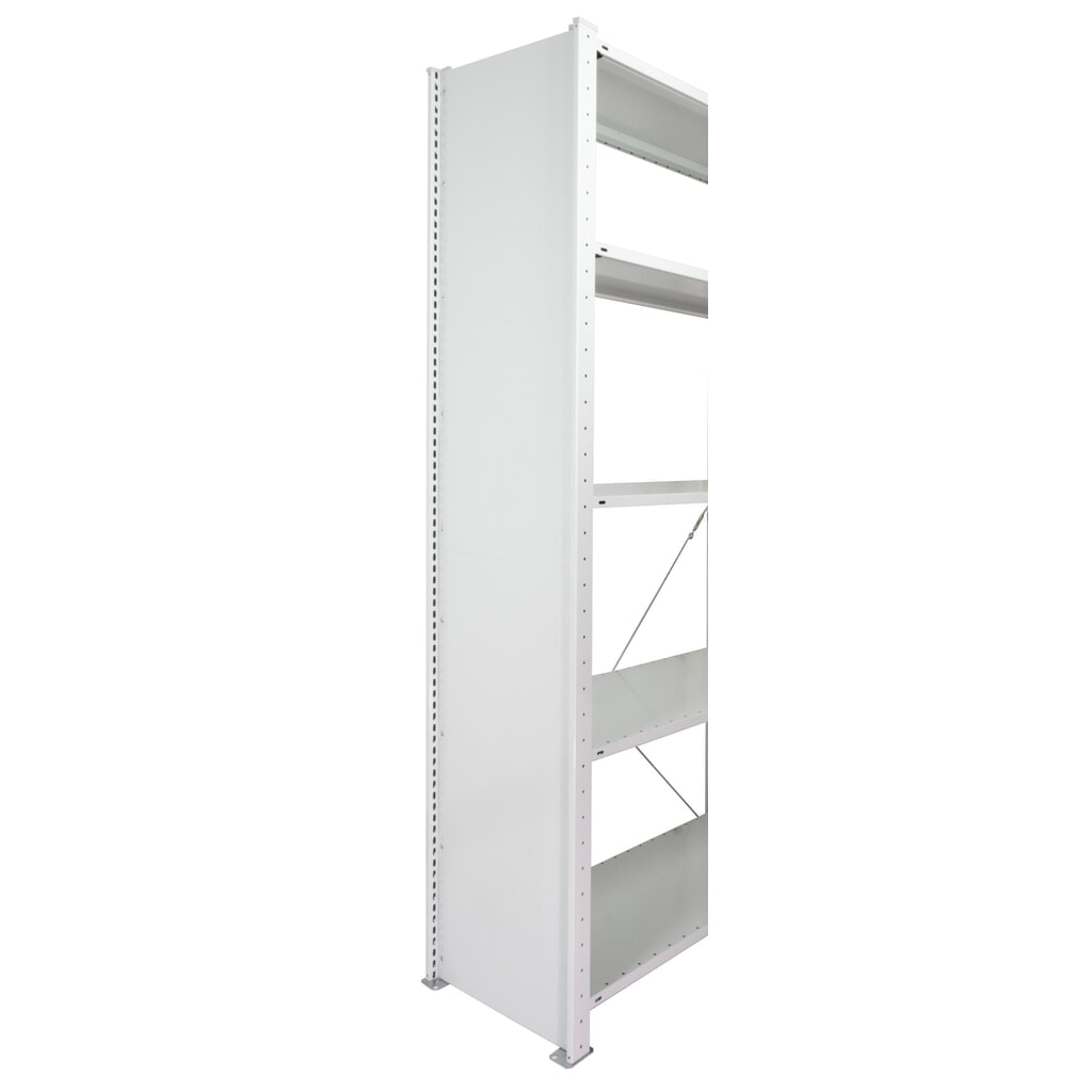 N° de l'image du produit 2 : Cadre en tôle pleine profilé en T MULTIplus pour rayonnage à tablettes SCHULTE, gris clair, prémonté, HxP 2 000 x 500 mm