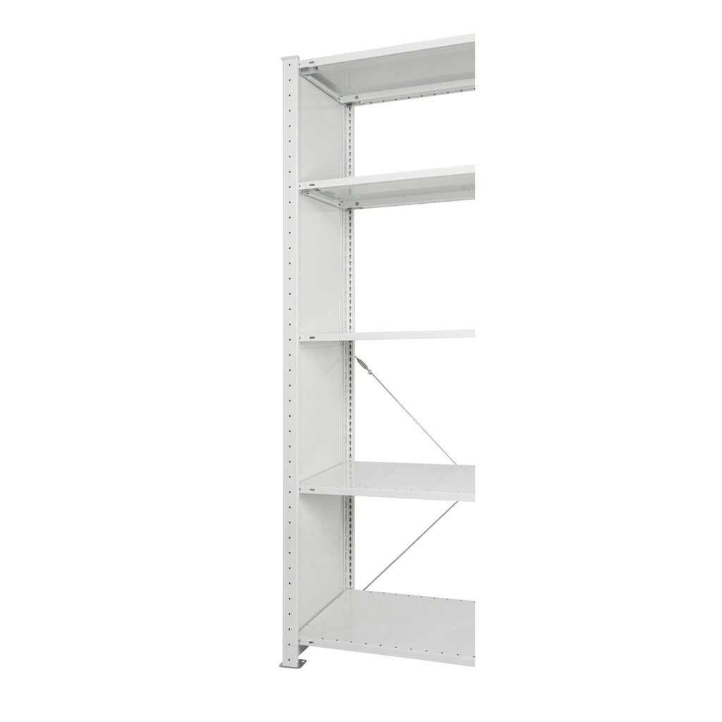 N° de l'image du produit 3 : Cadre en tôle pleine profilé en T MULTIplus pour rayonnage à tablettes SCHULTE, gris clair, prémonté, HxP 2 500 x 500 mm