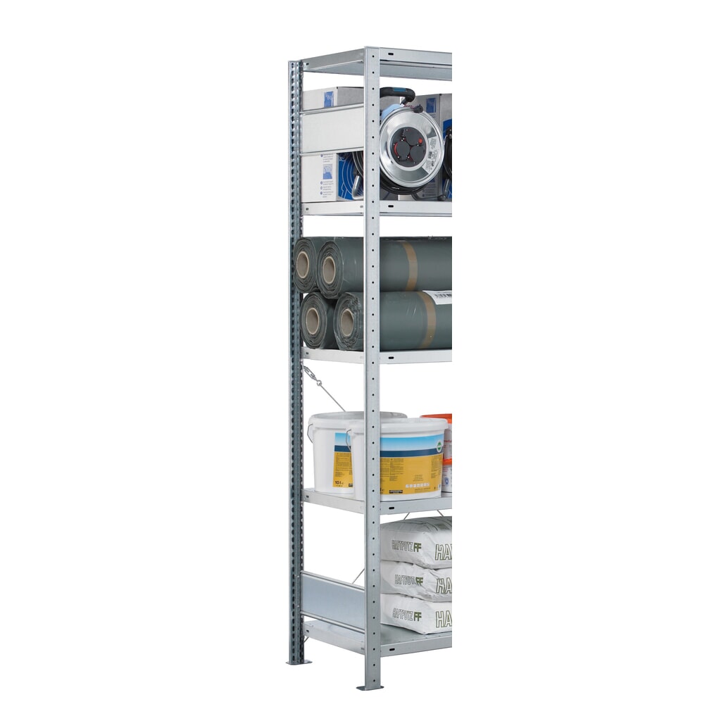 N° de l'image du produit 2 : Cadre profilé en T MULTIplus pour rayonnage à tablettes SCHULTE, galvanisé, prémonté, 2 traverses de profondeur, HxP 2 000 x 600 mm