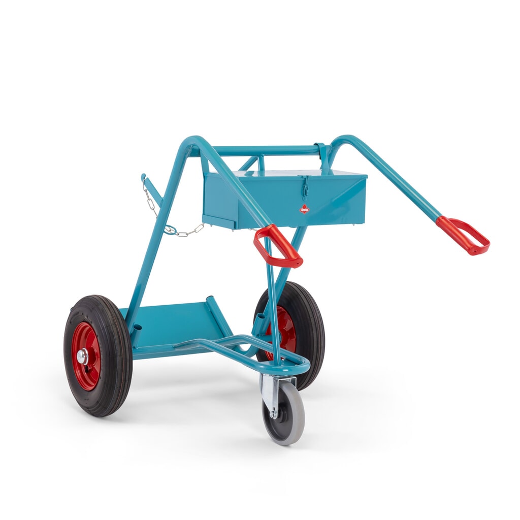 Caisse à outils pour diable pour bouteilles en acier Ameise® 2 bouteilles, vide, couvercle verrouillable, HxlxP 155 x 460 x 210 mm N° de l'image du produit 4 : Caisse à outils pour diable pour bouteilles en acier Ameise® 2 bouteilles, vide, couvercle verrouillable, HxlxP 155 x 460 x 210 mm
