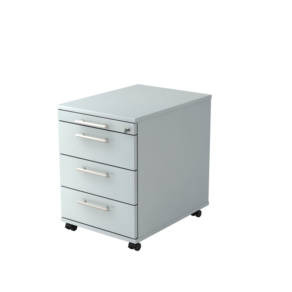 Illustration du produit: Caisson à roulettes Hammerbacher 58 cm, 3 tiroirs, serrure RE gris