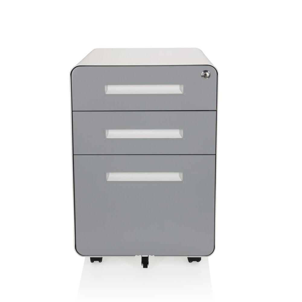 Illustration du produit: Caisson à roulettes hjh OFFICE COLOR PLUS I métal, blanc / gris