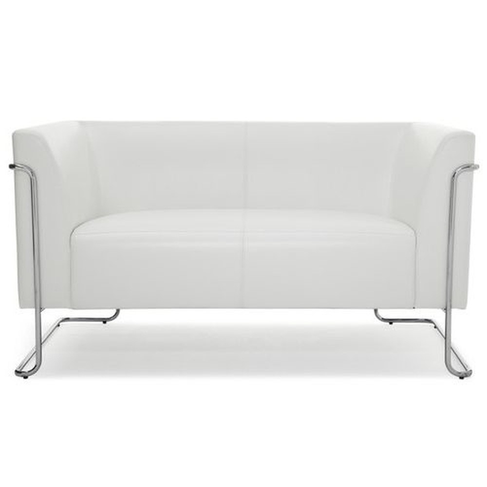 N° de l'image du produit 1 : Canapé lounge hjh OFFICE CURACAO similicuir, 2 places, blanc