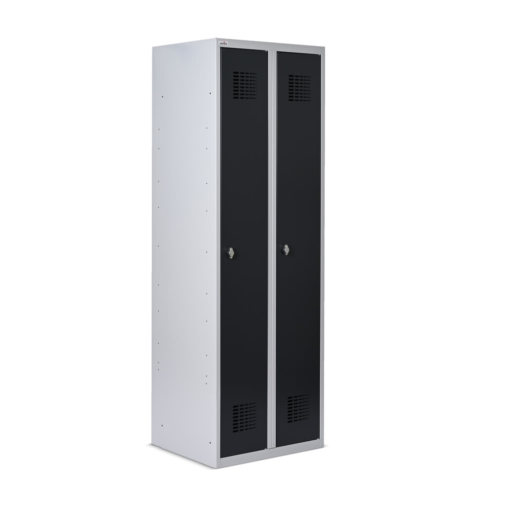 Casier au sol Steinbock®, 2 compartiments, fermeture à pêne tournant, HxlxP 1 800 x 600 x 500 mm, gris clair / gris anthracite N° de l'image du produit 2 : Casier au sol Steinbock®, 2 compartiments, fermeture à pêne tournant, HxlxP 1 800 x 600 x 500 mm, gris clair / gris anthracite