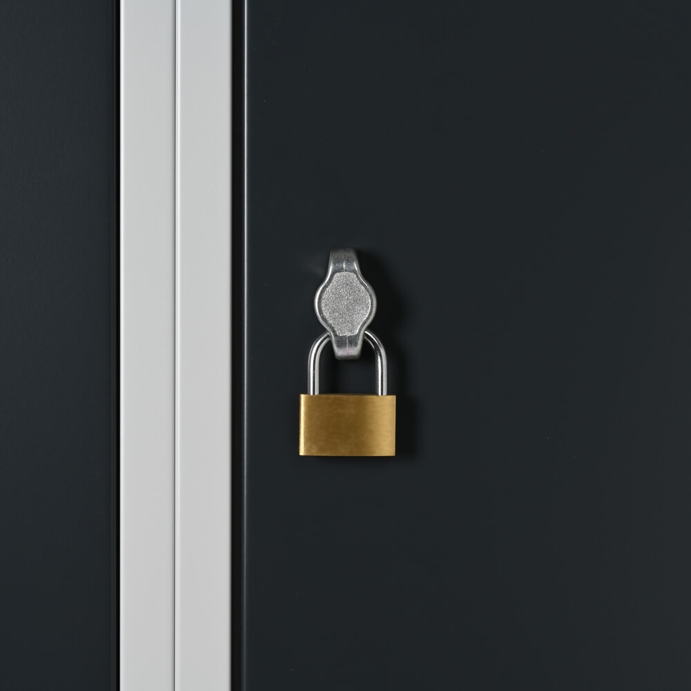 N° de l'image du produit 3 : Steinbock® casier Z, 4 compartiments, fermeture à pêne tournant, H x l x P 1 800 x 800 x 500 mm, gris clair / gris anthracite
