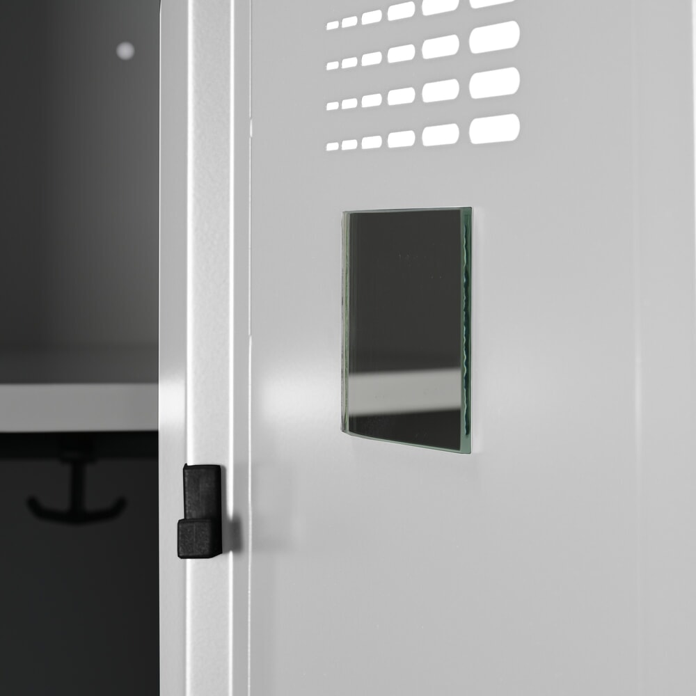 N° de l'image du produit 4 : Casier double au sol Steinbock®, 2 compartiments, paroi de séparation centrale, fermeture à pêne tournant, HxlxP 1 800 x 800 x 500 mm, gris clair / gris clair