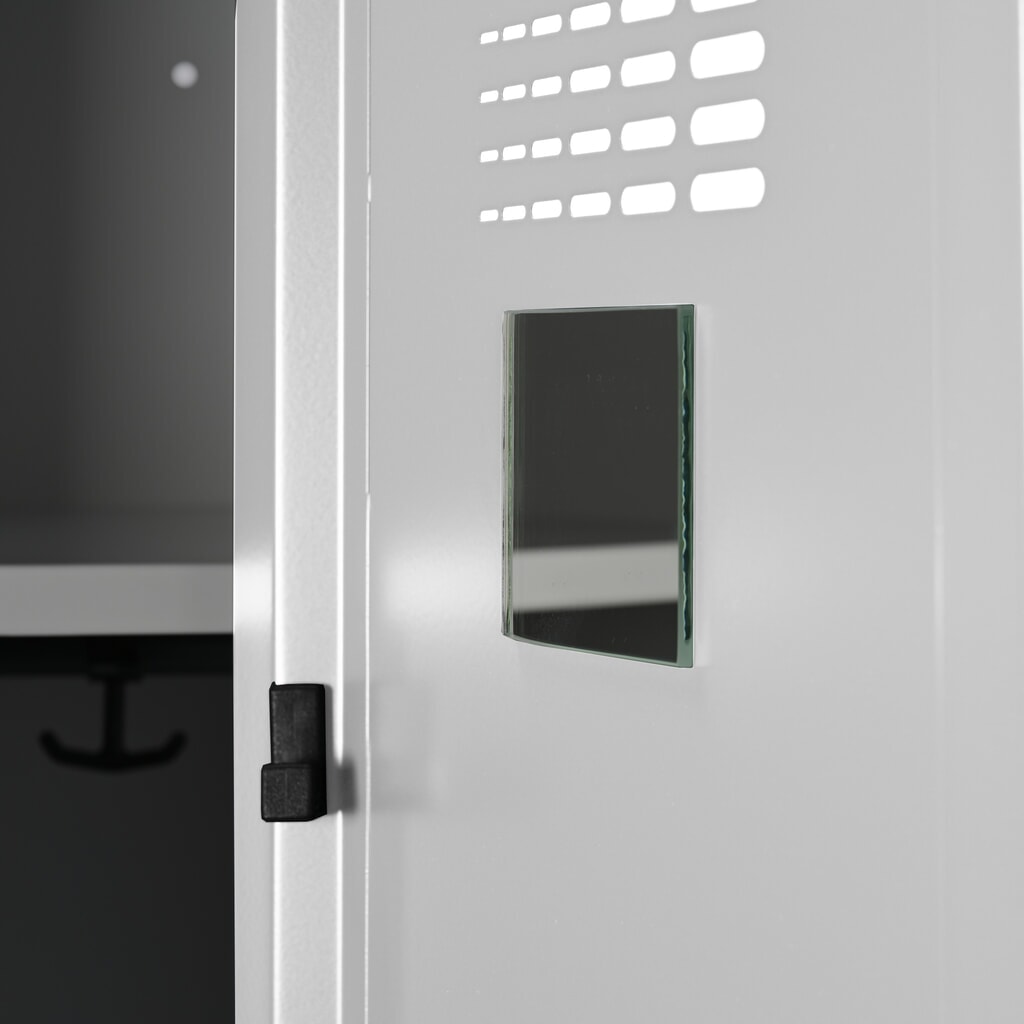 N° de l'image du produit 3 : Steinbock® casier double, 1 compartiment, fermeture à pêne tournant, H x l x P 1 800 x 600 x 500 mm, gris clair / gris clair