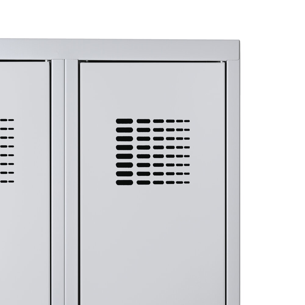 N° de l'image du produit 3 : Casier double au sol Steinbock®, 2 compartiments, paroi de séparation centrale, fermeture à pêne tournant, HxlxP 1 800 x 800 x 500 mm, gris clair / gris clair