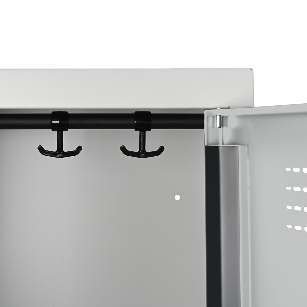 N° de l'image du produit 5 : Casier double au sol Steinbock®, 2 compartiments, paroi de séparation centrale, fermeture à pêne tournant, HxlxP 1 800 x 800 x 500 mm, gris clair / gris clair