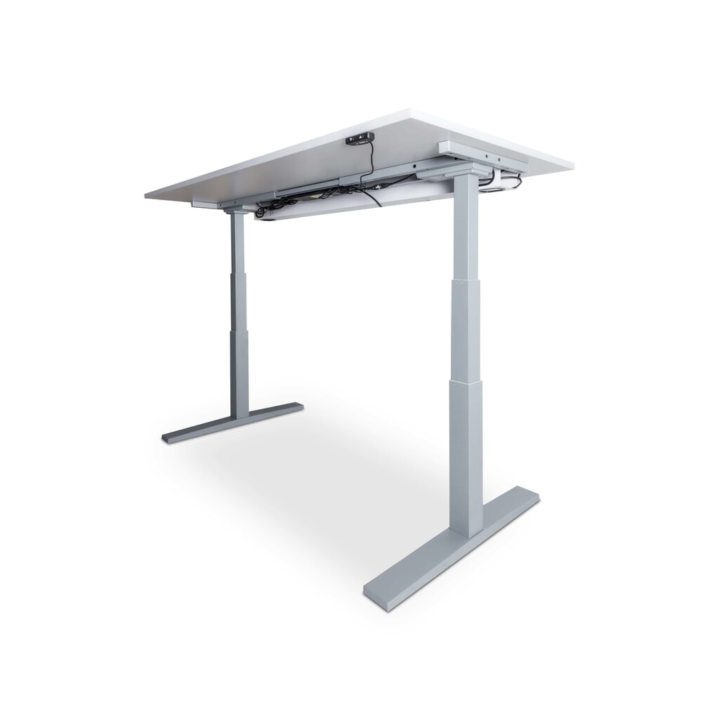 N° de l'image du produit 2 : CEHA Bureau réglable en hauteur électriquement, surface résistante aux rayures, haut. x larg. x prof. 610-1 250 x 1 600 x 800 mm, gris/blanc