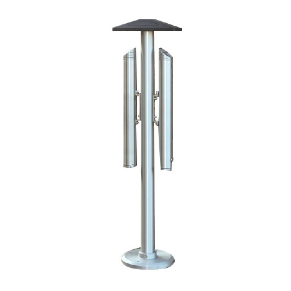 Illustration du produit: Cendrier colonne en aluminium, avec toit, matériel de montage inclus