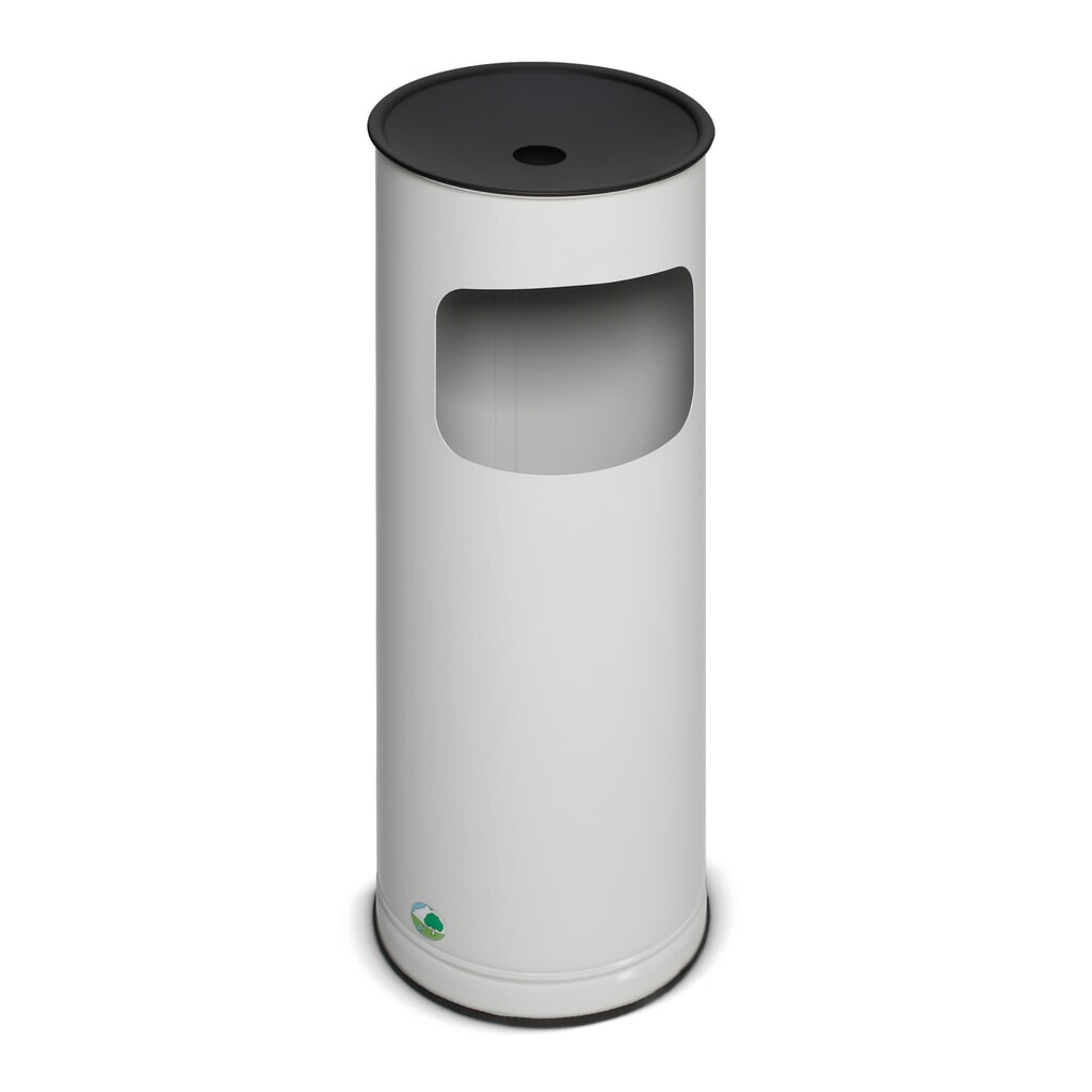 Illustration du produit: Cendrier sur pied VAR® Basic, modèle combiné, 17 litres, blanc