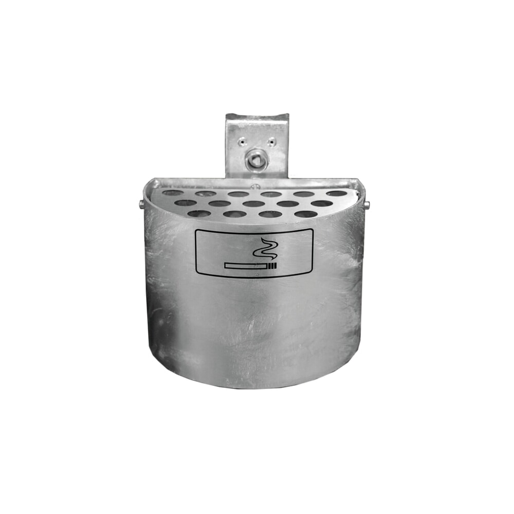 Illustration du produit: RENNER Cendrier mural rond, sans poteau, galvanisé, 2 litres