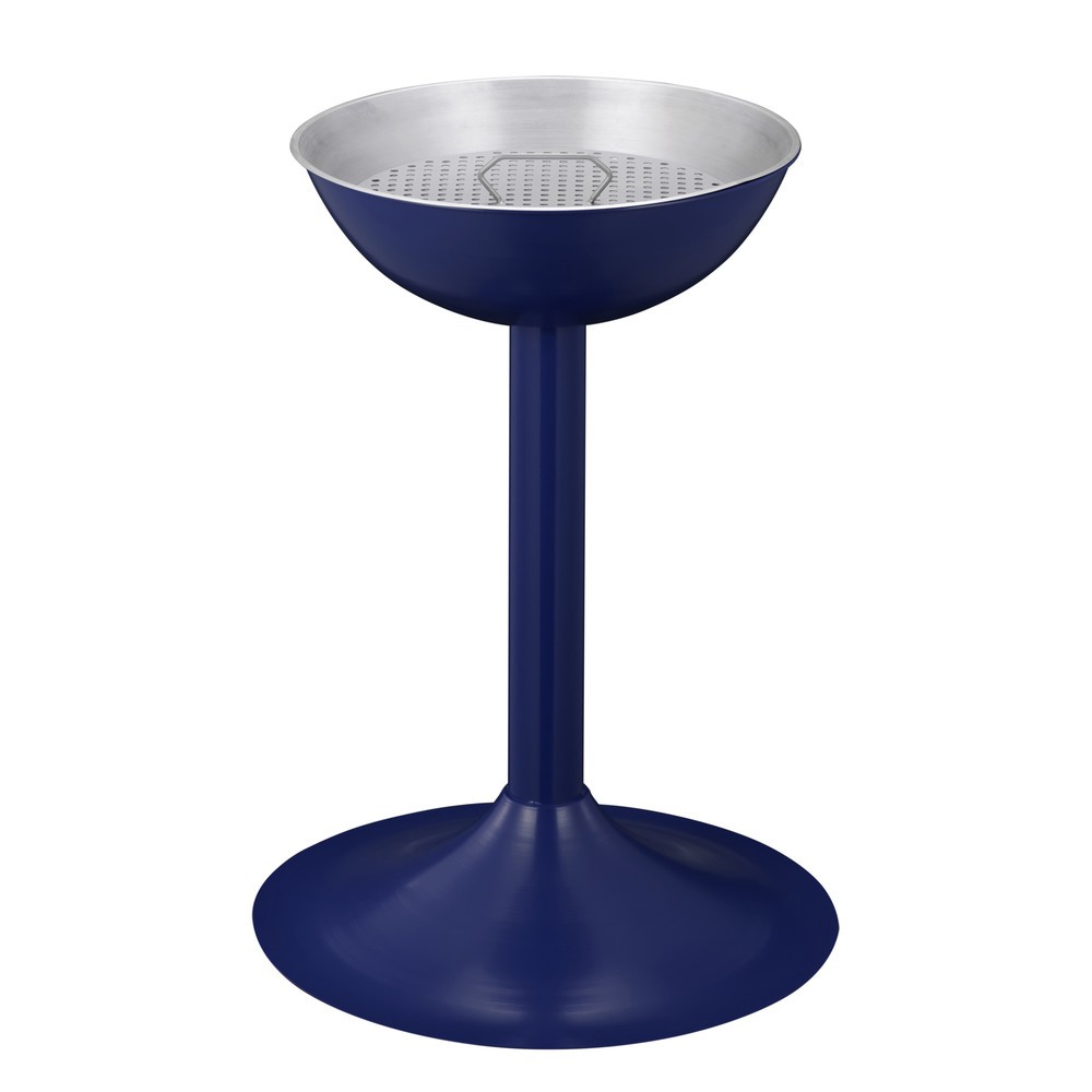 N° de l'image du produit 1 : Cendrier sur pied en acier, avec insert et tamis, rond, bleu