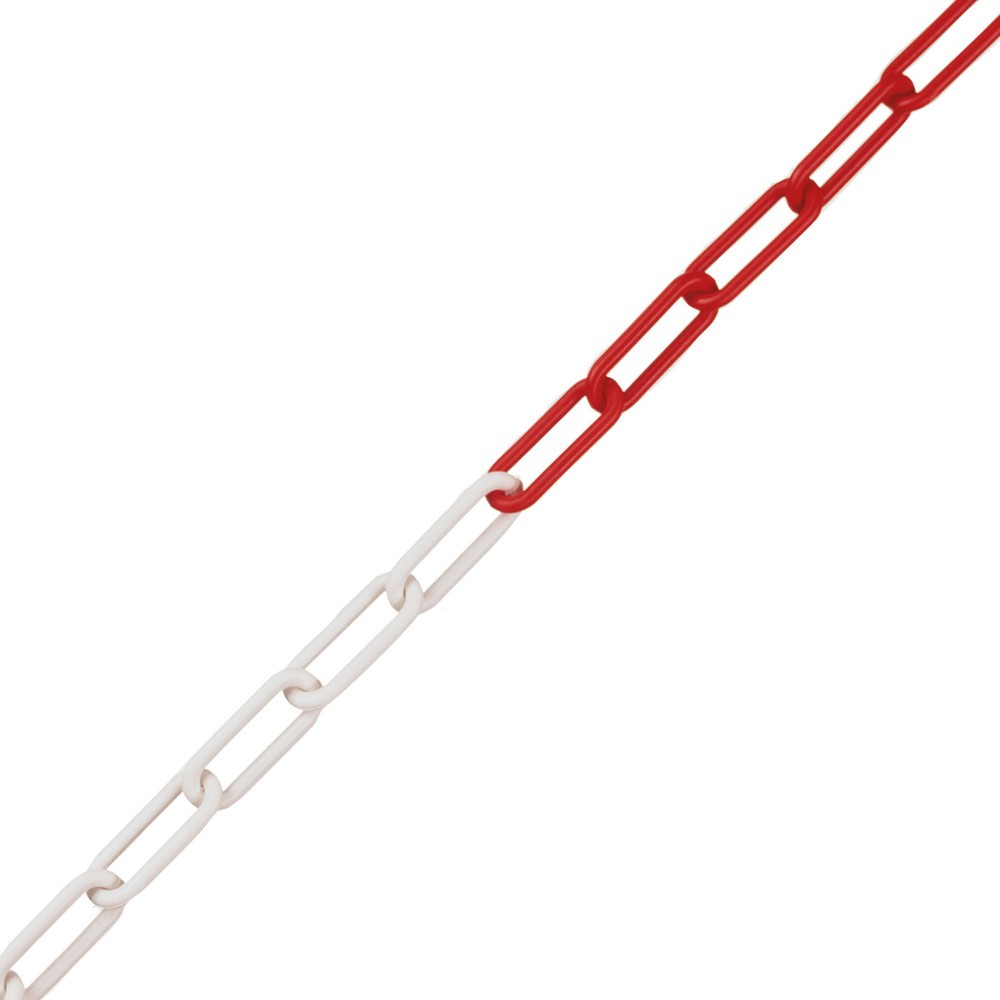 Illustration du produit: Chaîne de barrage, PE, épaisseur 6 mm, longueur 10 m, rouge/blanc