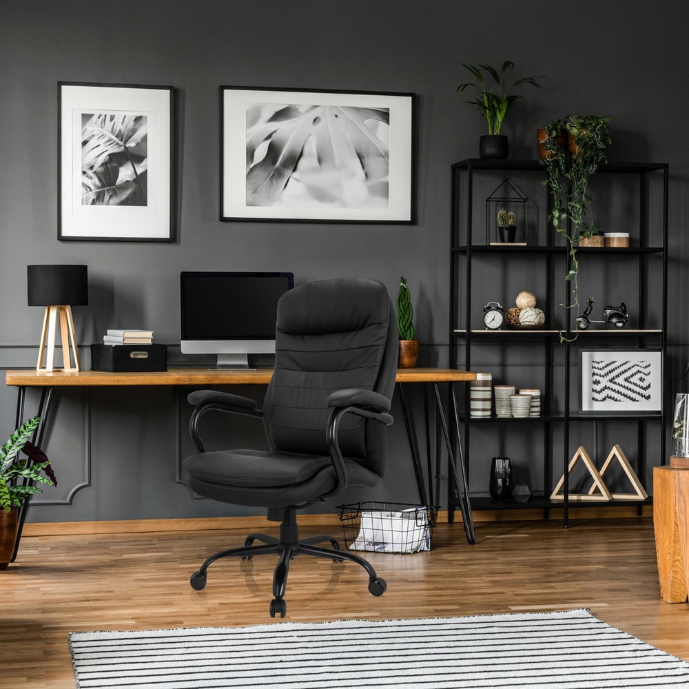 N° de l'image du produit 4 : Chaise de bureau / fauteuil de direction hjh OFFICE RELAX XXL B PU, noir
