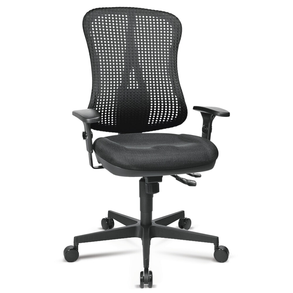 Illustration du produit: Chaise de bureau pivotante Topstar® Head Point SY, assise galbée, noir/noir