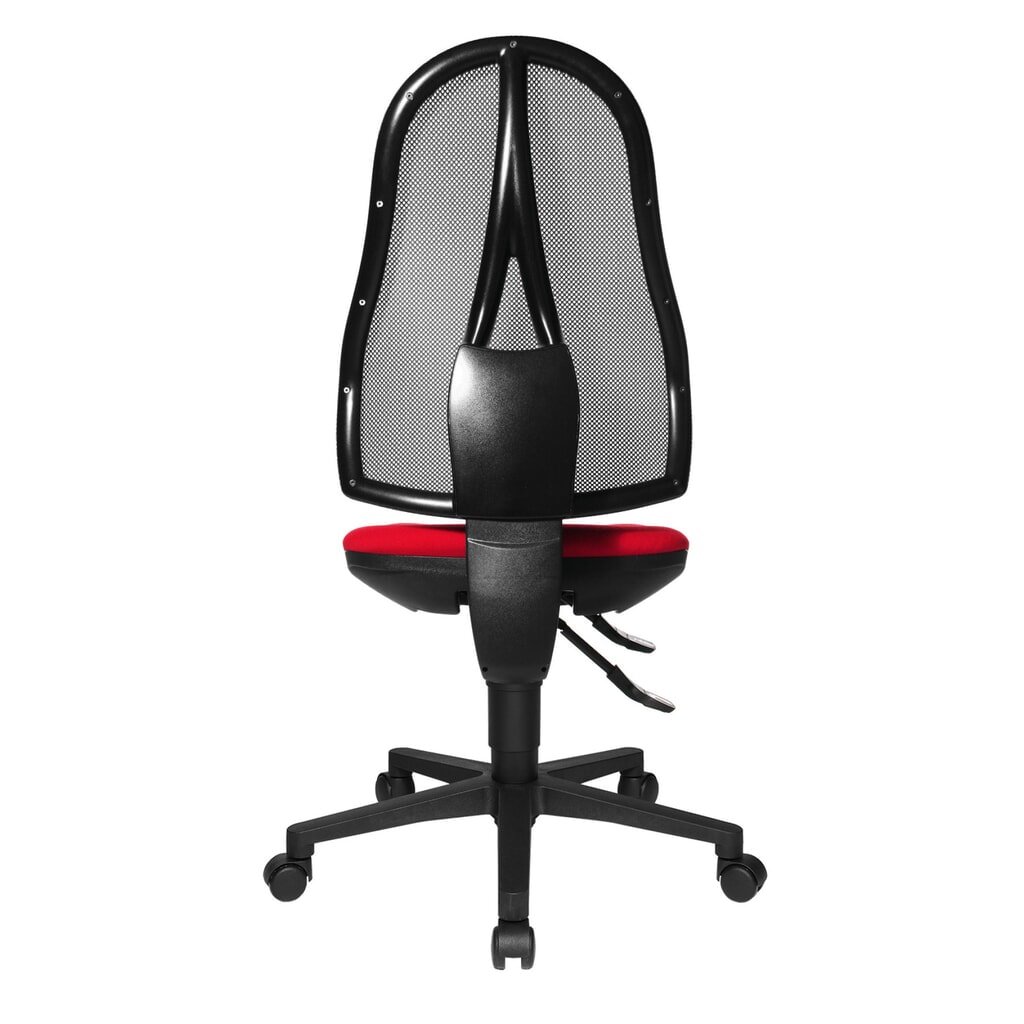 Chaise de bureau pivotante Topstar® Open Point Syncro, chaise ergonomique, dossier en mesh, rouge N° de l'image du produit 3 : Chaise de bureau pivotante Topstar® Open Point Syncro, chaise ergonomique, dossier en mesh, rouge