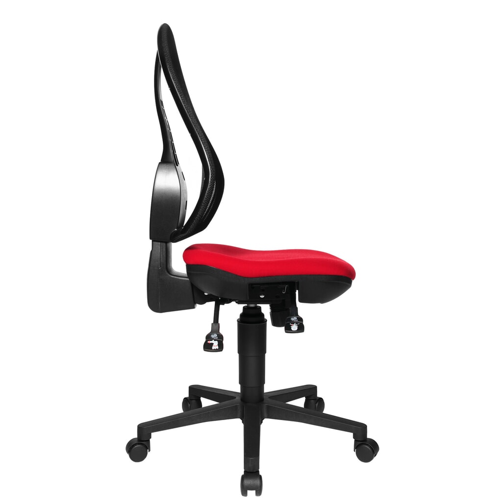 N° de l'image du produit 4 : Chaise de bureau pivotante Topstar® Open Point Syncro, chaise ergonomique, dossier en mesh, rouge