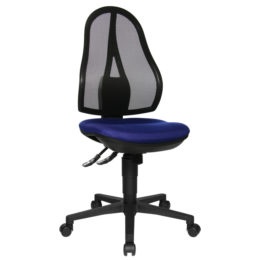 N° de l'image du produit 5 : Chaise de bureau pivotante Topstar® Open Point Syncro, chaise ergonomique, dossier en mesh, bleu