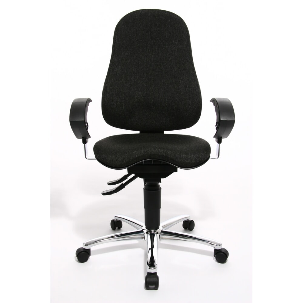Illustration du produit: Chaise de bureau pivotante Topstar® Ortho 10, accoudoirs réglables en hauteur, anthracite