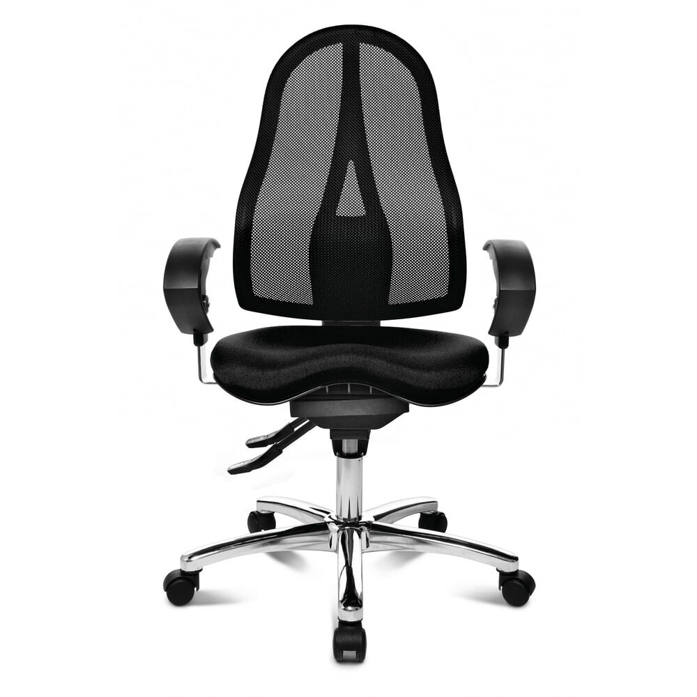 N° de l'image du produit 1 : Chaise de bureau pivotante Topstar® Ortho 15, dossier en mesh, accoudoirs réglables en hauteur, noir