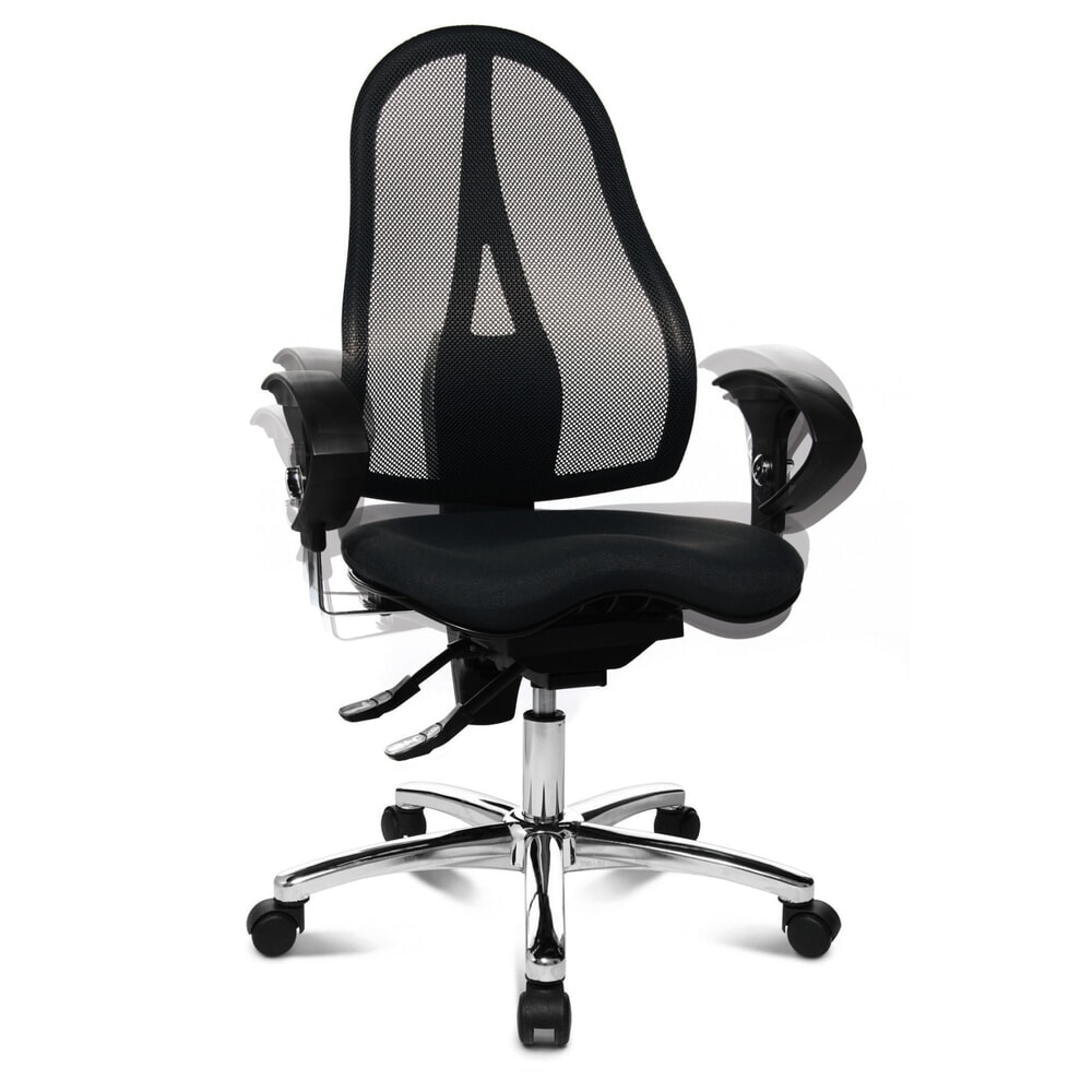N° de l'image du produit 5 : Chaise de bureau pivotante Topstar® Ortho 15, dossier en mesh, accoudoirs réglables en hauteur, noir