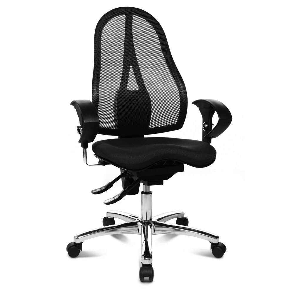 N° de l'image du produit 6 : Chaise de bureau pivotante Topstar® Ortho 15, dossier en mesh, accoudoirs réglables en hauteur, noir