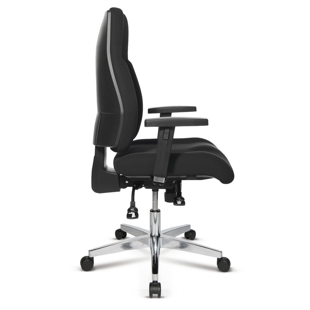 N° de l'image du produit 3 : Chaise de bureau pivotante Topstar® P91, dossier en mousse moulée, noir