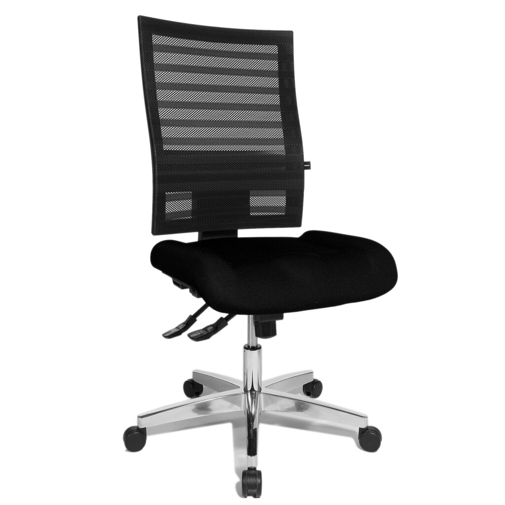 N° de l'image du produit 2 : Chaise de bureau pivotante Topstar® P91-NET, dossier en mesh noir, siège noir
