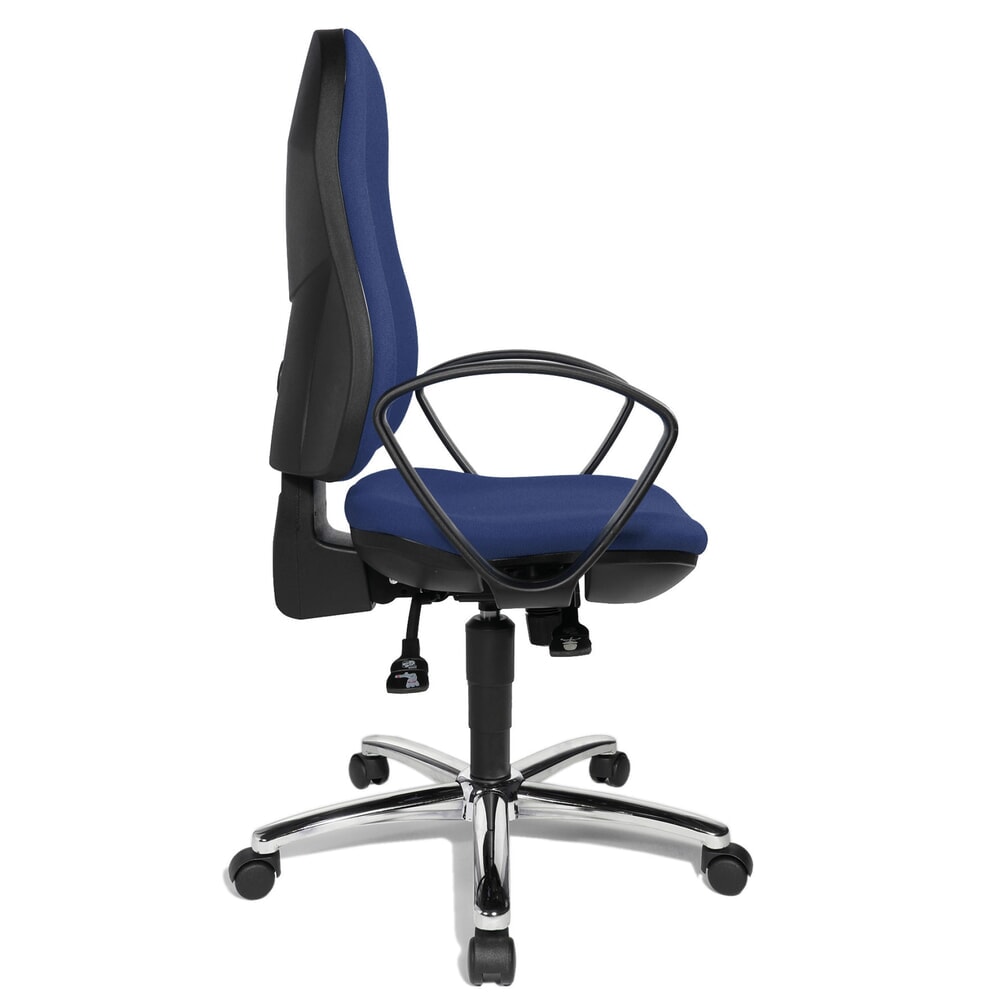 N° de l'image du produit 5 : Chaise de bureau pivotante Topstar® Syncro-Steel II, dossier rembourré, bleu