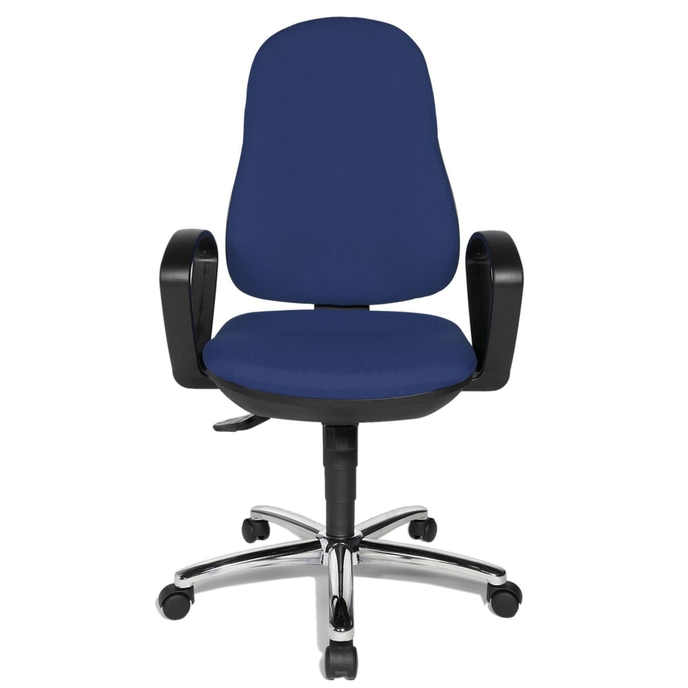 N° de l'image du produit 1 : Chaise de bureau pivotante Topstar® Syncro-Steel II, dossier rembourré, bleu