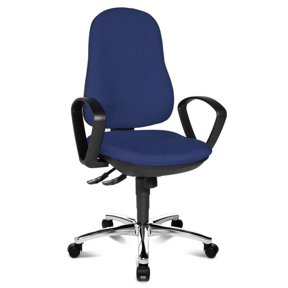 N° de l'image du produit 6 : Chaise de bureau pivotante Topstar® Syncro-Steel II, dossier rembourré, bleu