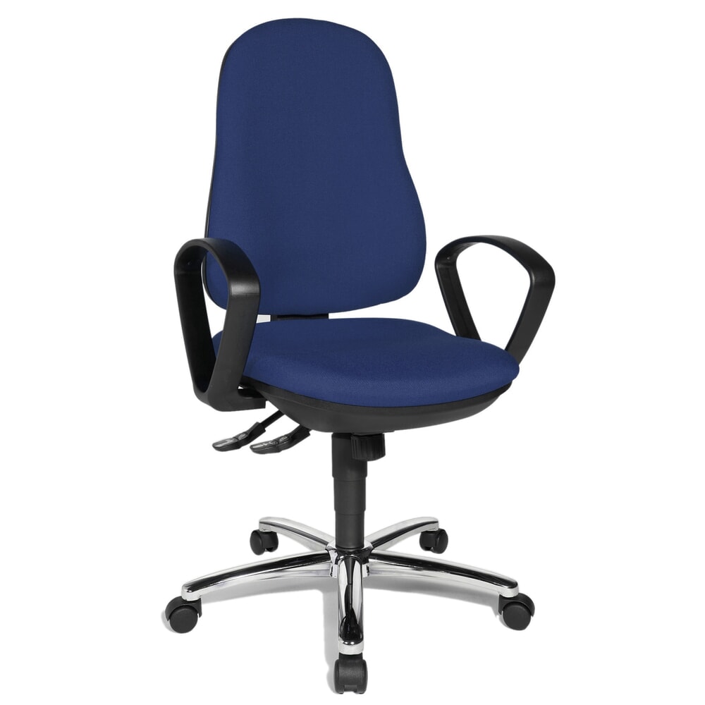 N° de l'image du produit 7 : Chaise de bureau pivotante Topstar® Syncro-Steel II, dossier rembourré, bleu