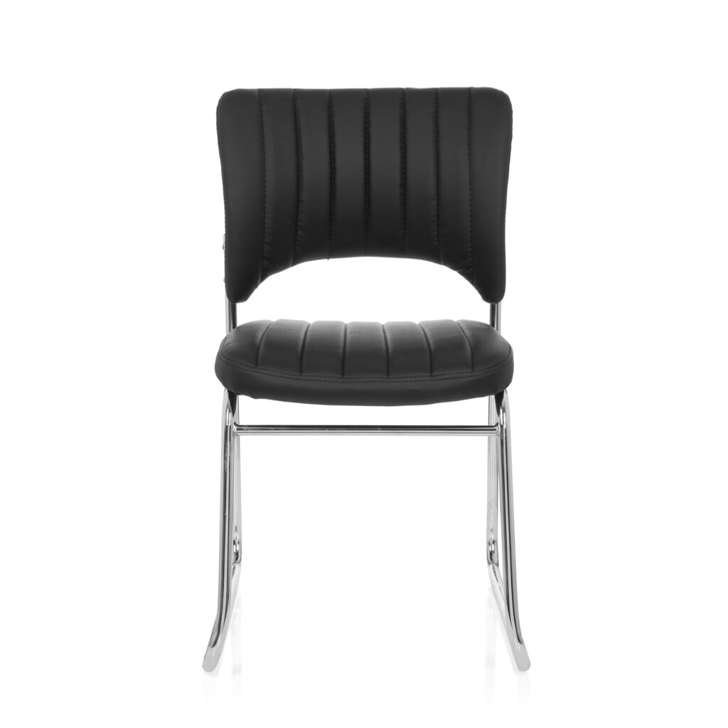Chaise de conférence / chaise-visiteur hjh OFFICE CASPI V PU, noir N° de l'image du produit 1 : Chaise de conférence / chaise-visiteur hjh OFFICE CASPI V PU, noir