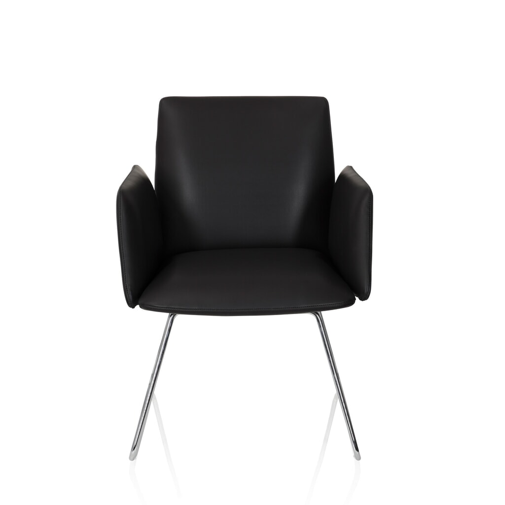 Chaise-visiteur / chaise à patins hjh OFFICE DESIGNIA V similicuir, noir Illustration du produit: Chaise-visiteur / chaise à patins hjh OFFICE DESIGNIA V similicuir, noir