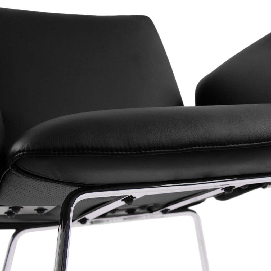 Chaise-visiteur / chaise à patins hjh OFFICE DESIGNIA V similicuir, noir N° de l'image du produit 2 : Chaise-visiteur / chaise à patins hjh OFFICE DESIGNIA V similicuir, noir
