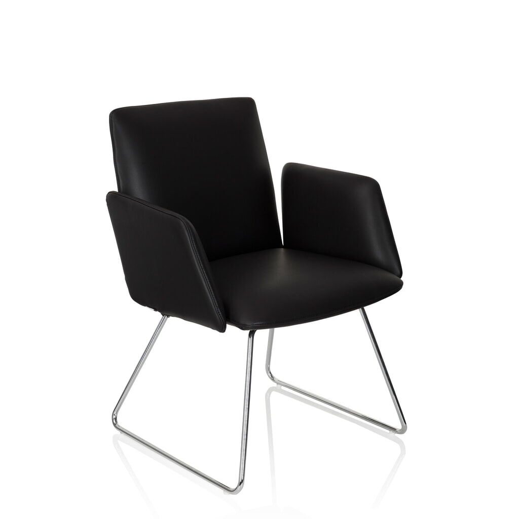 Chaise-visiteur / chaise à patins hjh OFFICE DESIGNIA V similicuir, noir N° de l'image du produit 8 : Chaise-visiteur / chaise à patins hjh OFFICE DESIGNIA V similicuir, noir