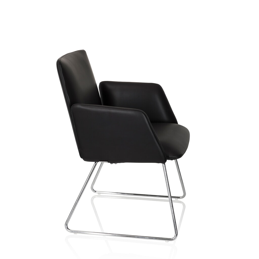 N° de l'image du produit 9 : Chaise-visiteur / chaise à patins hjh OFFICE DESIGNIA V similicuir, noir