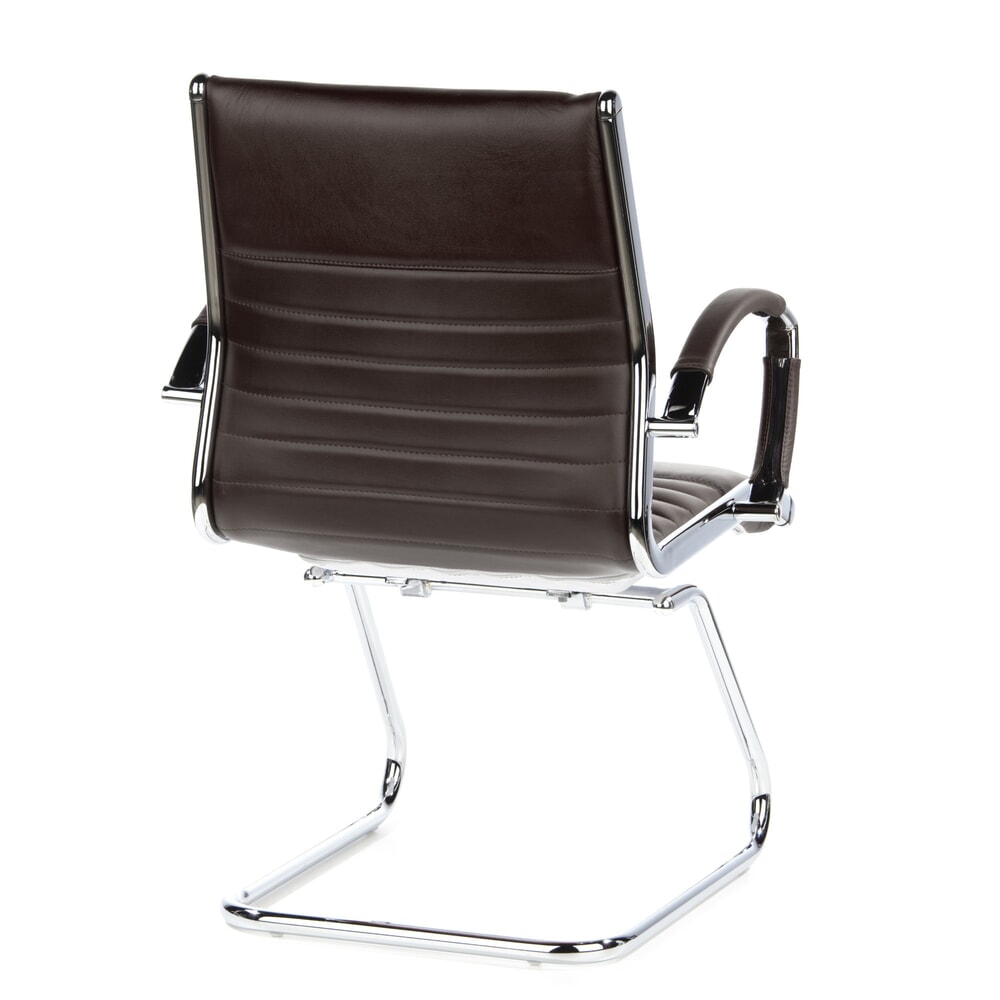 N° de l'image du produit 6 : Chaise de conférence / fauteuil suspendu hjh OFFICE PARMA V cuir, brun chromé