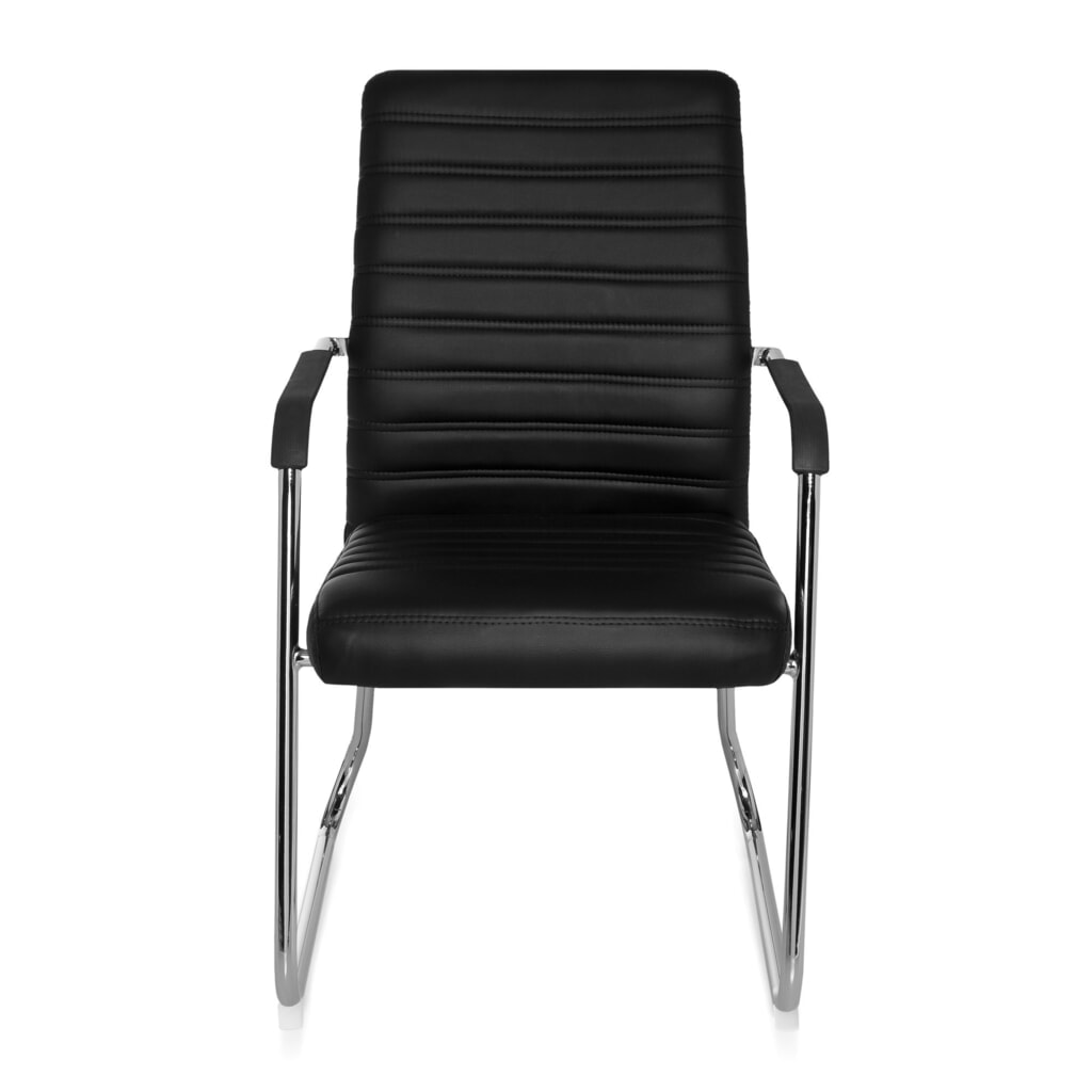 Chaise de conférence / chaise à patins hjh OFFICE / STEEL V PU, noir Illustration du produit: Chaise de conférence / chaise à patins hjh OFFICE / STEEL V PU, noir