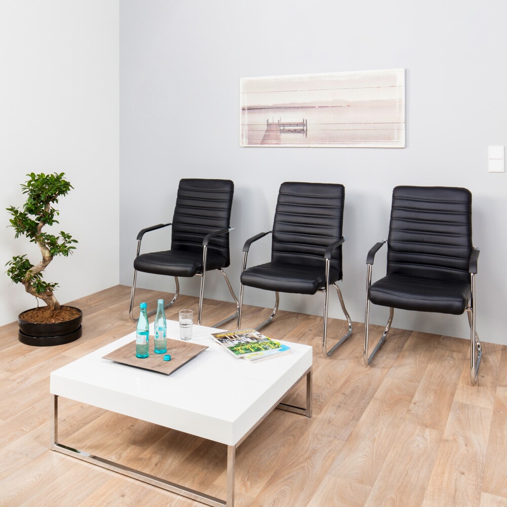 N° de l'image du produit 3 : Chaise de conférence / chaise à patins hjh OFFICE / STEEL V PU, noir