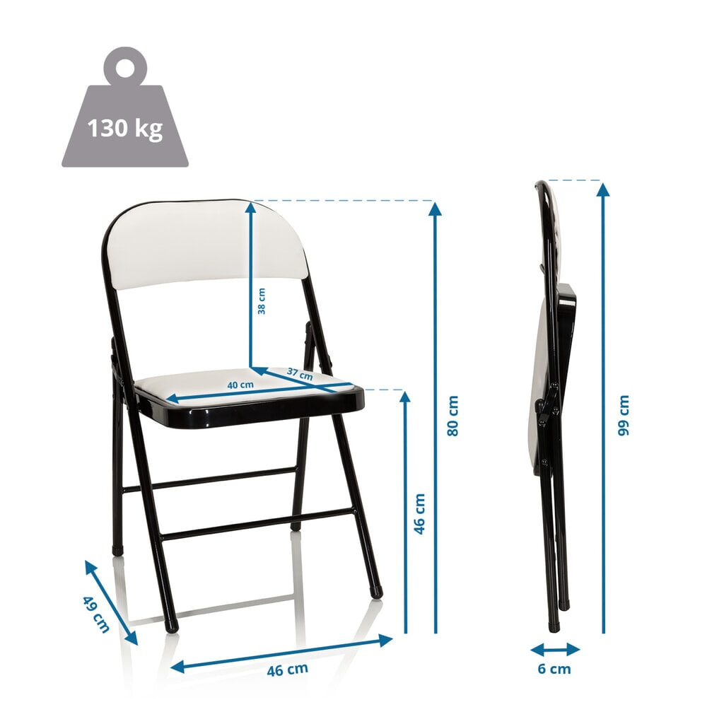 Chaise de conférence / chaise-visiteur / chaise pliante hjh OFFICE TUDELA PU, blanc N° de l'image du produit 5 : Chaise de conférence / chaise-visiteur / chaise pliante hjh OFFICE TUDELA PU, blanc