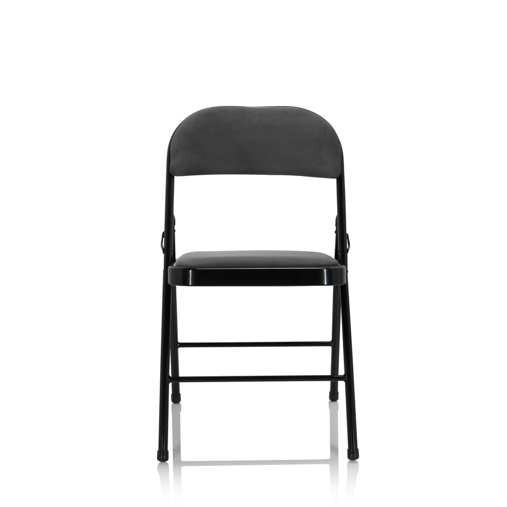 Illustration du produit: Chaise de conférence / chaise-visiteur / chaise pliante hjh OFFICE TUDELA I velours, gris foncé