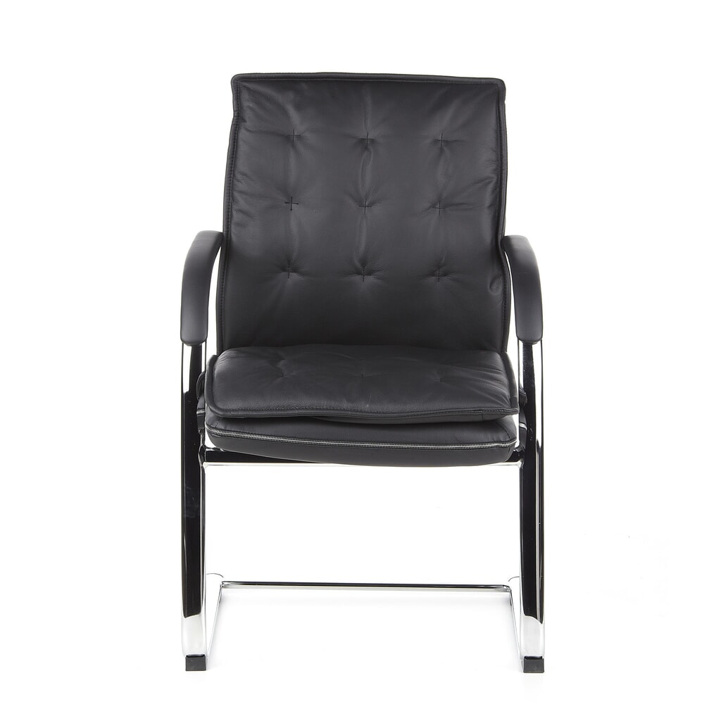 Chaise de conférence / fauteuil suspendu hjh OFFICE VILLA V cuir nappa, noir Illustration du produit: Chaise de conférence / fauteuil suspendu hjh OFFICE VILLA V cuir nappa, noir